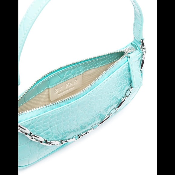 EUC BY FAR Aqua Blue Genuine Leather Mini Rachel Bag - Picture 8 of 16